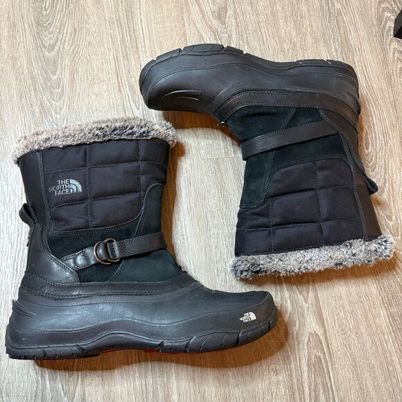 The North Face Nuptse Purna Faux Fur Winter Boots Black TB1Y AWMP 002 Women’s 11 - Picture 3 of 7